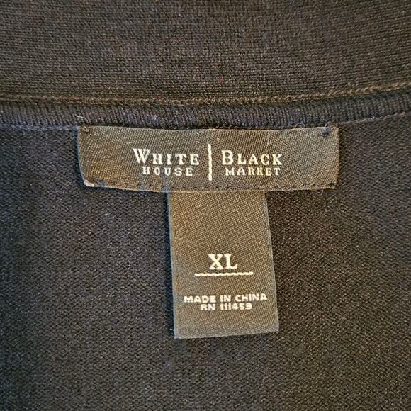 White House Black Market Women's Black Tie Front Cardigan Sweater XL - Picture 6 of 9